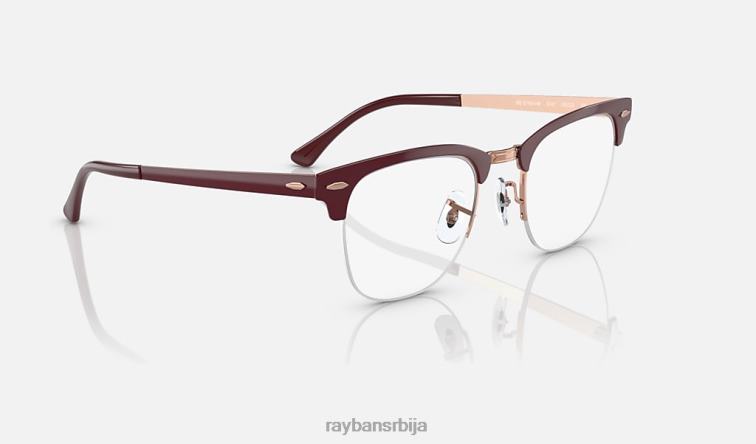 Ray-Ban цлубмастер метална оптика P0HP2199 наочаре углачан бордо на ружичастом злату мушкарци