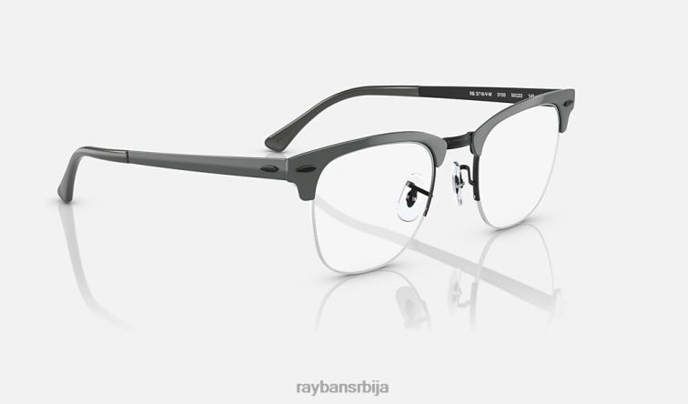 Ray-Ban цлубмастер метална оптика P0HP2202 наочаре углачано сиво на црно мушкарци