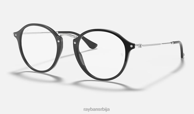 Ray-Ban оптика округлог флека P0HP2253 наочаре углачана црна мушкарци