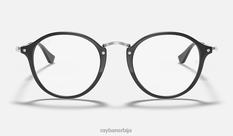 Ray-Ban оптика округлог флека P0HP2253 наочаре углачана црна мушкарци