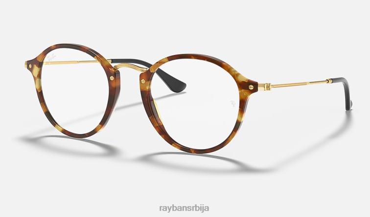 Ray-Ban оптика округлог флека P0HP2254 наочаре углачана пругаста хавана мушкарци