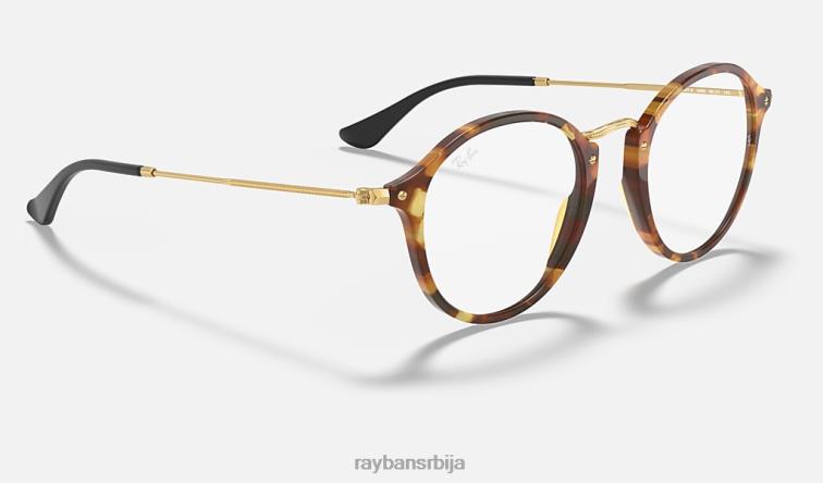 Ray-Ban оптика округлог флека P0HP2254 наочаре углачана пругаста хавана мушкарци