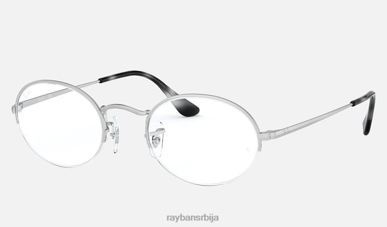 Ray-Ban овални поглед P0HP2331 наочаре мат сребро мушкарци