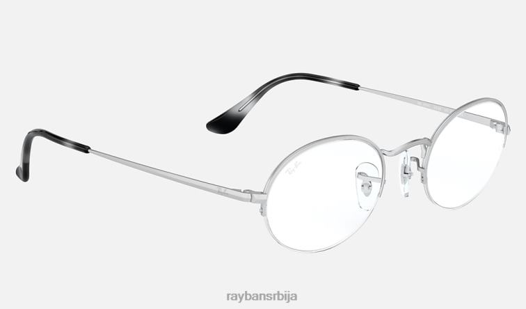 Ray-Ban овални поглед P0HP2331 наочаре мат сребро мушкарци
