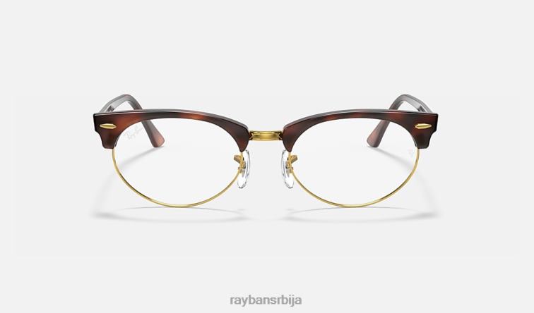 Ray-Ban цлубмастер овална оптика P0HP2396 наочаре углачана корњача мушкарци