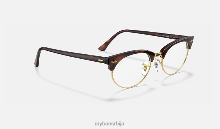 Ray-Ban цлубмастер овална оптика P0HP2396 наочаре углачана корњача мушкарци