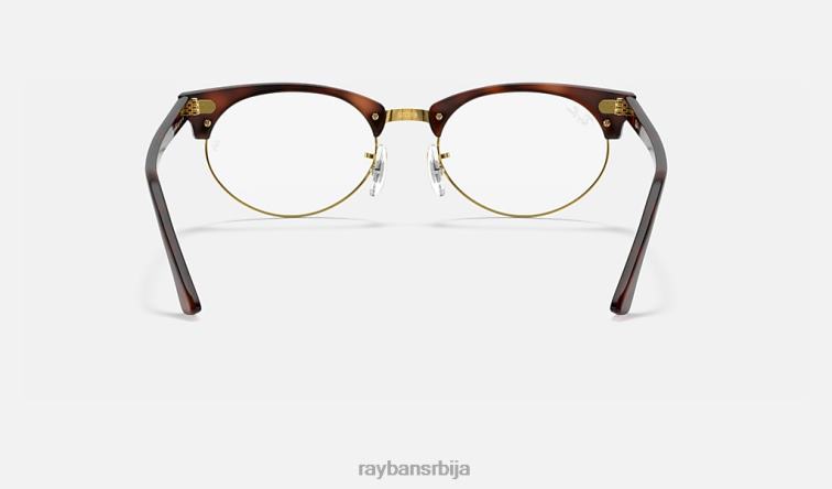 Ray-Ban цлубмастер овална оптика P0HP2396 наочаре углачана корњача мушкарци