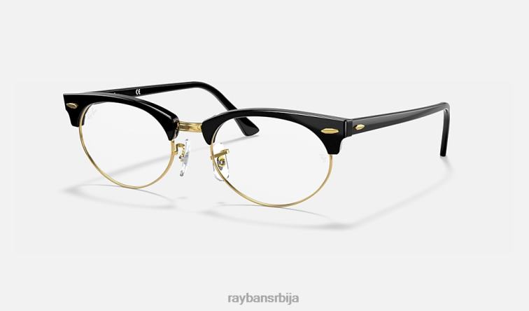 Ray-Ban цлубмастер овална оптика P0HP2397 наочаре углачана црна мушкарци
