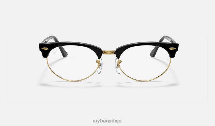Ray-Ban цлубмастер овална оптика P0HP2397 наочаре углачана црна мушкарци