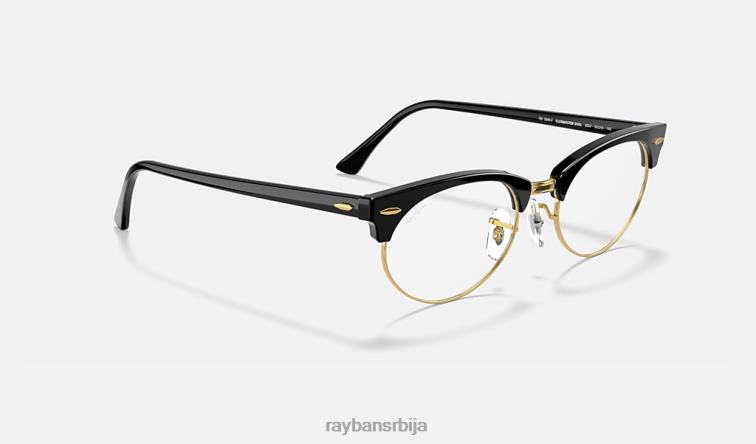 Ray-Ban цлубмастер овална оптика P0HP2397 наочаре углачана црна мушкарци