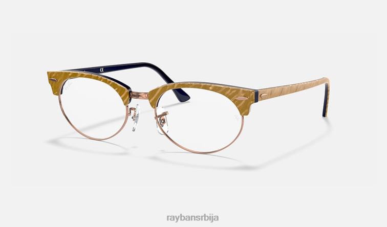 Ray-Ban цлубмастер овална оптика P0HP2398 наочаре углачана беж мушкарци