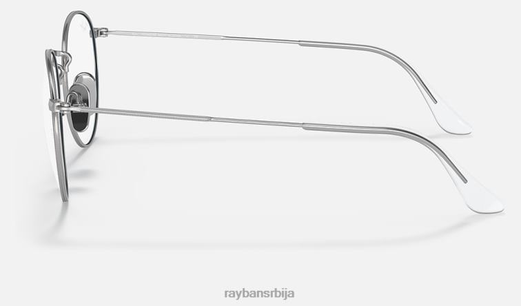Ray-Ban округла титанијумска оптика P0HP2442 наочаре углачано сребро мушкарци