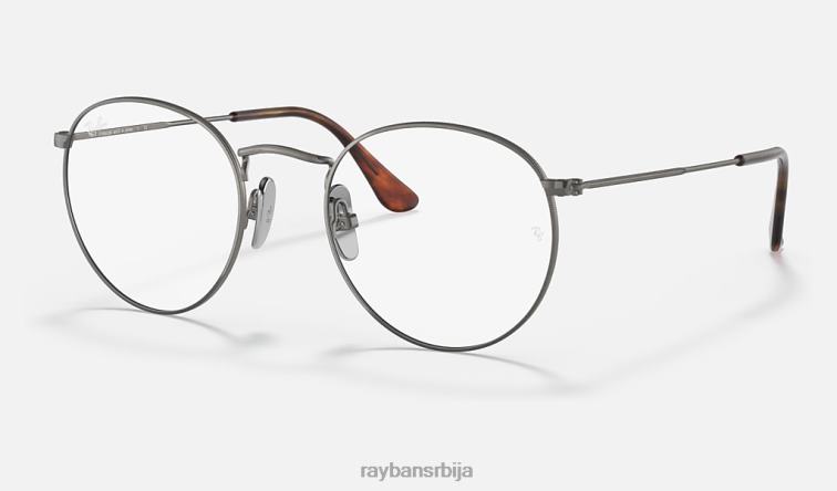 Ray-Ban округла титанијумска оптика P0HP2443 наочаре углачан гунметал мушкарци