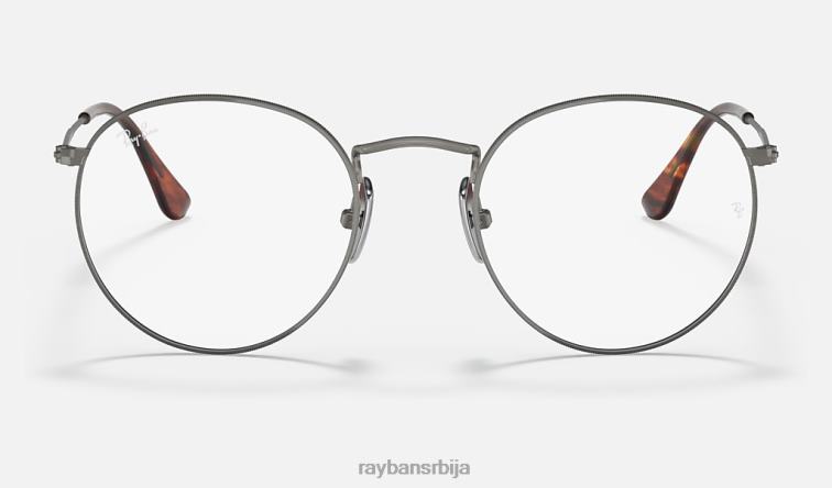 Ray-Ban округла титанијумска оптика P0HP2443 наочаре углачан гунметал мушкарци