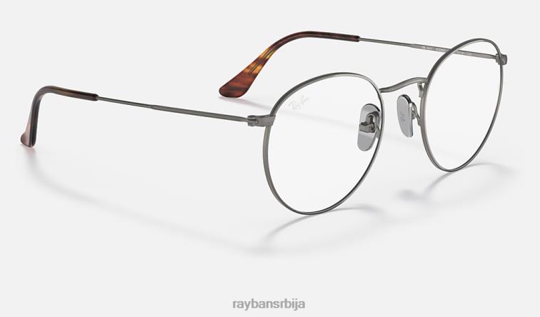 Ray-Ban округла титанијумска оптика P0HP2443 наочаре углачан гунметал мушкарци