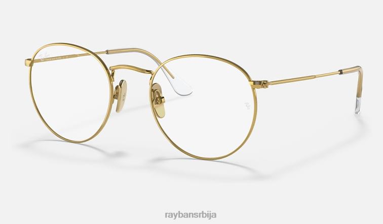 Ray-Ban округла титанијумска оптика P0HP2444 наочаре углачано злато мушкарци