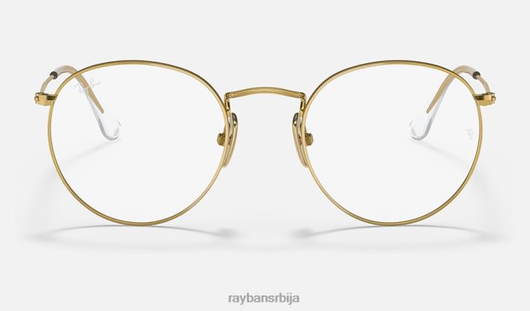 Ray-Ban округла титанијумска оптика P0HP2444 наочаре углачано злато мушкарци