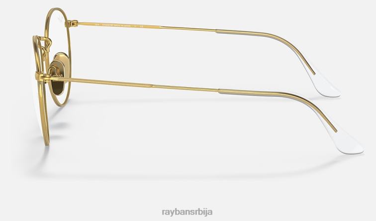 Ray-Ban округла титанијумска оптика P0HP2444 наочаре углачано злато мушкарци