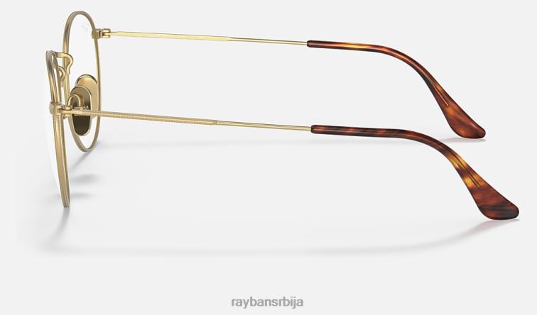 Ray-Ban округла титанијумска оптика P0HP2445 наочаре углачано злато мушкарци