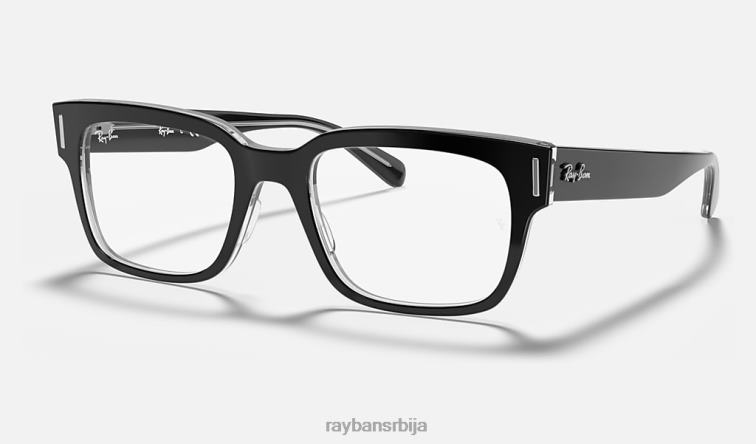 Ray-Ban јеффреи оптицс P0HP2480 наочаре полирано црно на провидном мушкарци