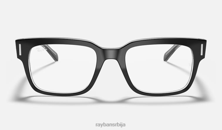 Ray-Ban јеффреи оптицс P0HP2480 наочаре полирано црно на провидном мушкарци