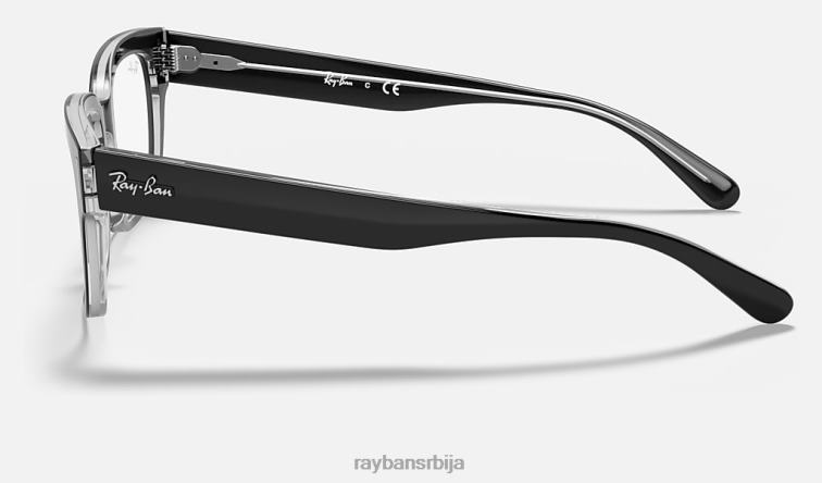 Ray-Ban јеффреи оптицс P0HP2480 наочаре полирано црно на провидном мушкарци