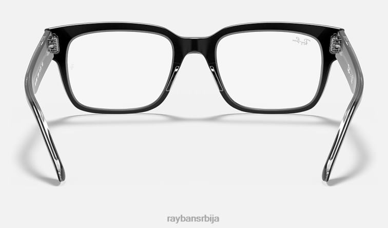 Ray-Ban јеффреи оптицс P0HP2480 наочаре полирано црно на провидном мушкарци