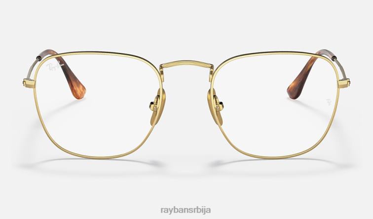 Ray-Ban искрена титанијумска оптика P0HP2487 наочаре углачано злато мушкарци